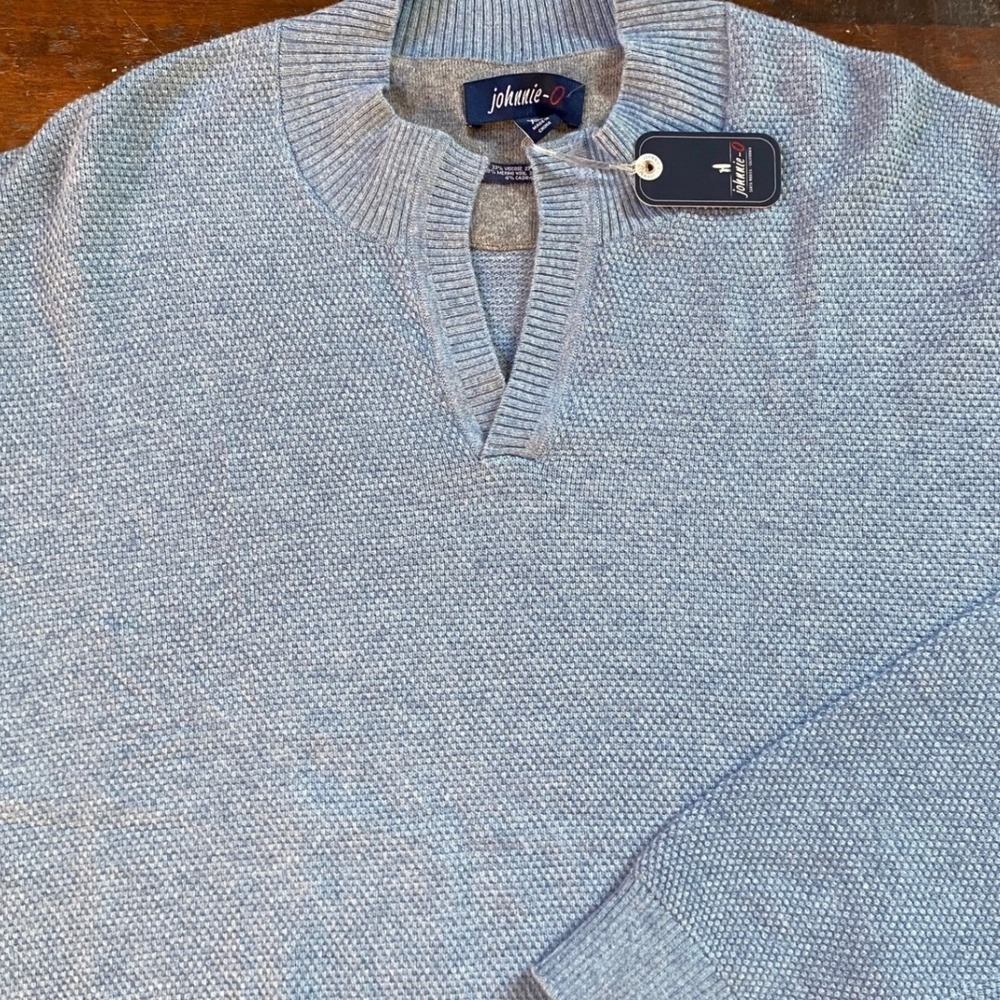 Merino Wool Cotton Cashmere Blend Johnnie-O XL Breeze 1/4 Zip Mock Neck Sweater - Picture 8 of 10